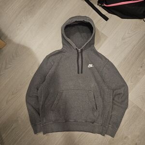 Nike Dark Gray Pullover Hoodie with White Swoosh
